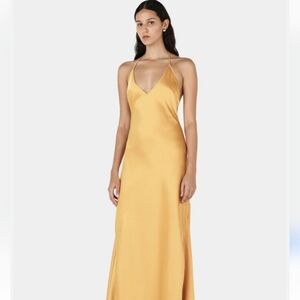 Hansen & Gretel Size 3 SILK Elegant Gold Slip Dress Ankle Length